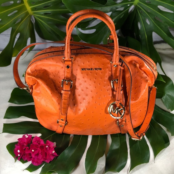 Michael Kors Handbags - Authentic Michael Kors Orange Ostrich Purse